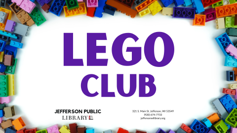 Legos surrounding the text "LEGO Club"