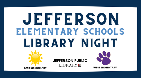 Image of text that reads "Jefferson Elementary Schools Library Night"