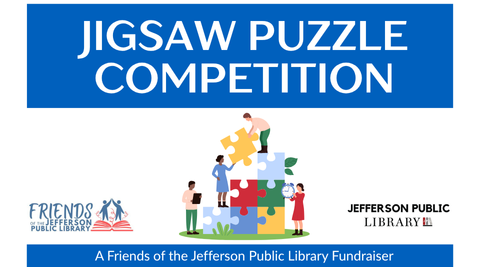 4 people building a mountain with puzzle pieces